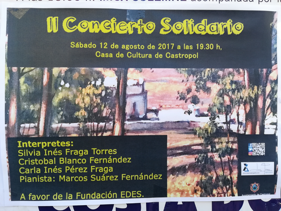 Cartel concierto solidario castropol Silvia Inés Fraga